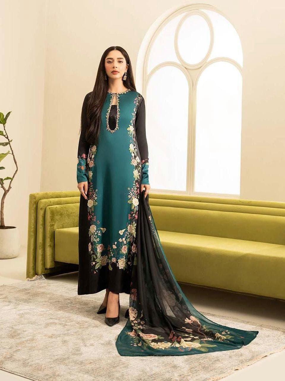 LULUSAR Silk 3PC Digital Printed ,DF-0027
