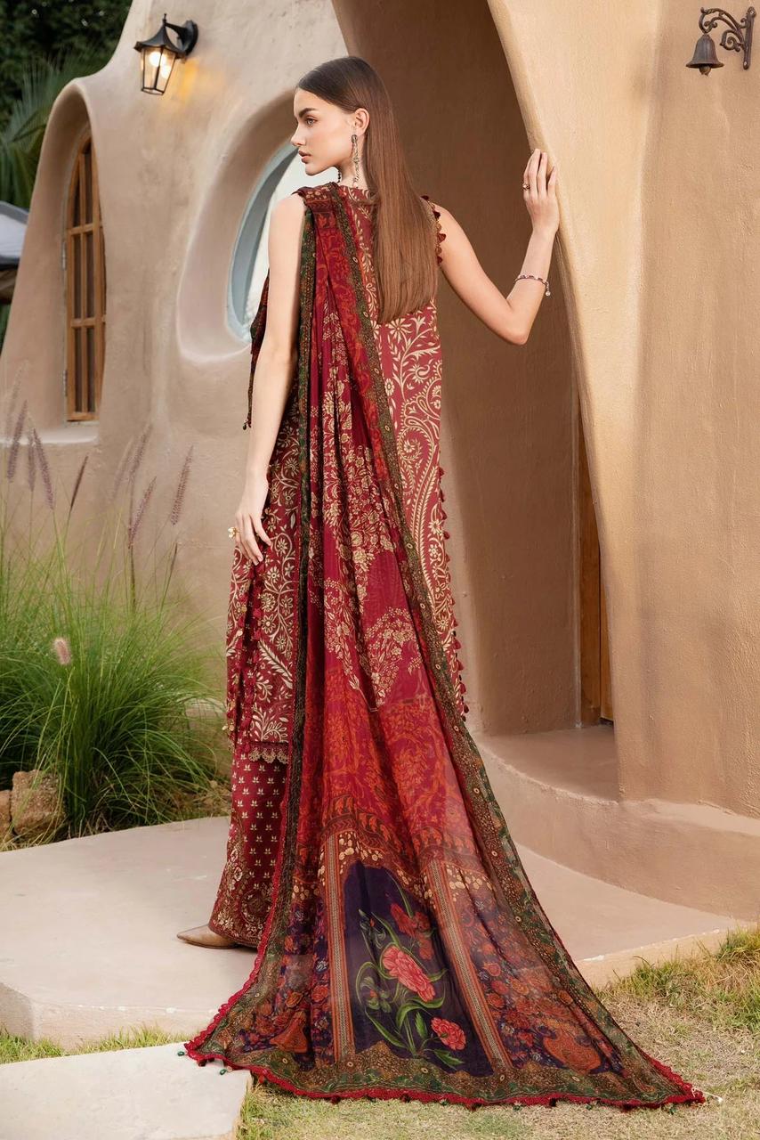 SAPPHIRE -3PC KARANDI  Bana Dori Printed  Shirt With Printed Duppta DF-KR-12