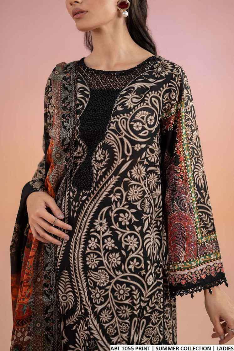 SAPPHIRE -3PC KARANDI  Bana Dori Printed  Shirt With Printed Duppta DF-KR-11