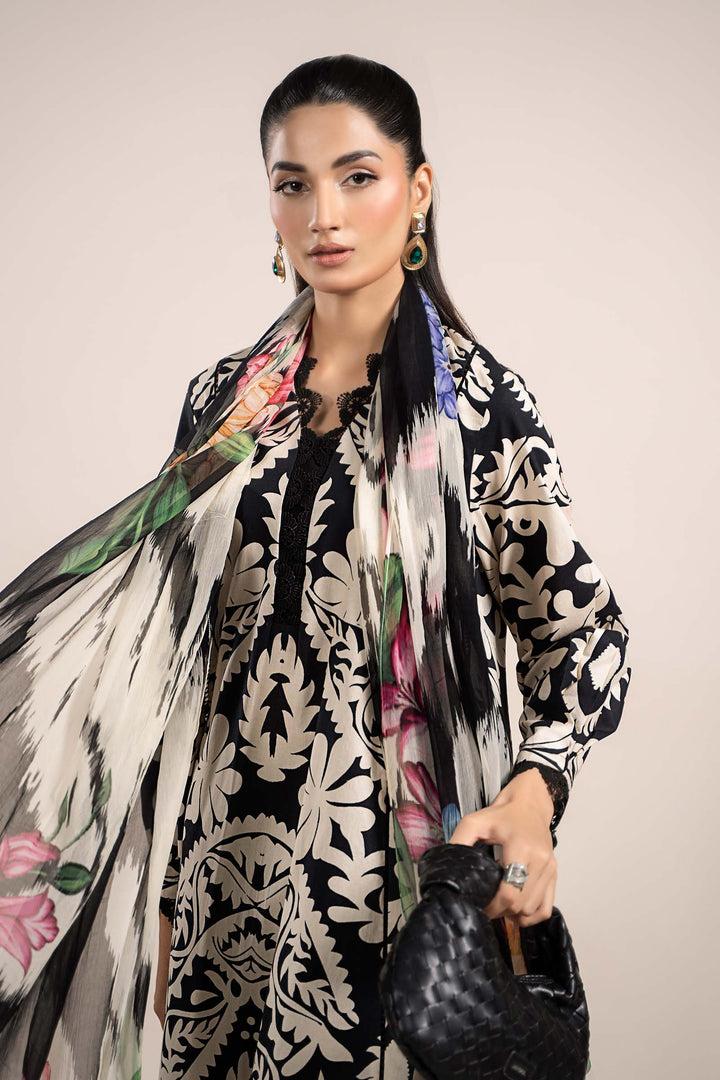 SAPPHIRE -3PC KARANDI  Bana Dori Printed  Shirt With Printed Duppta DF-KR-10