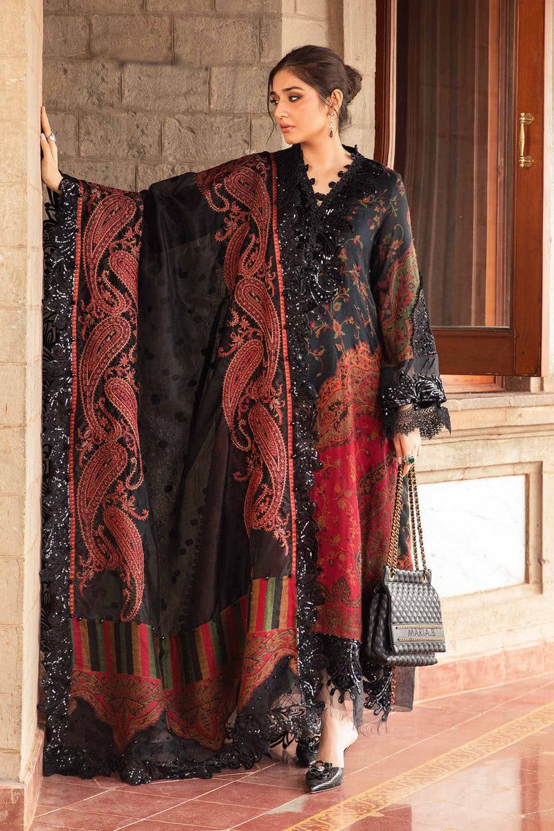 SAPPHIRE -3PC KARANDI  Bana Dori Printed  Shirt With Printed Duppta DF-KR-08