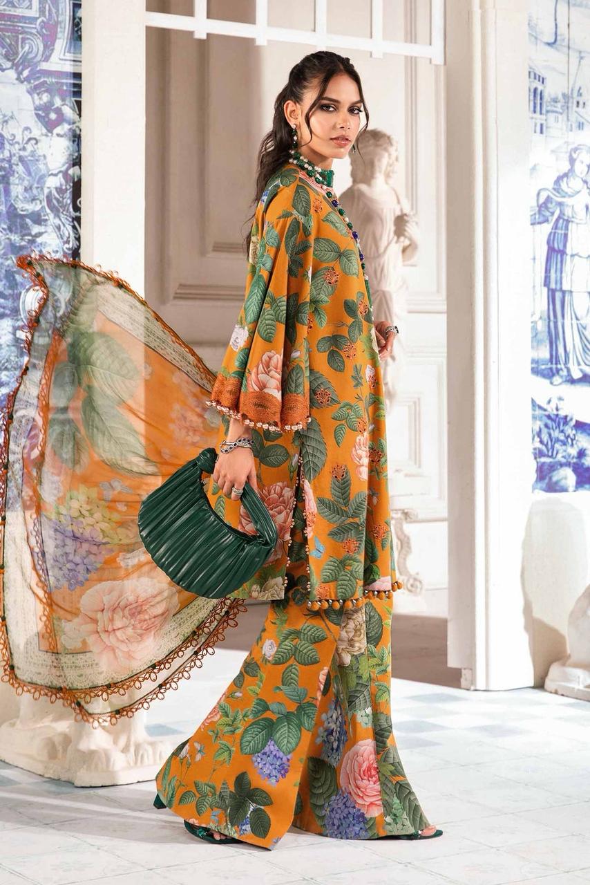 SAPPHIRE -3PC KARANDI  Bana Dori Printed  Shirt With Printed Duppta DF-KR-03