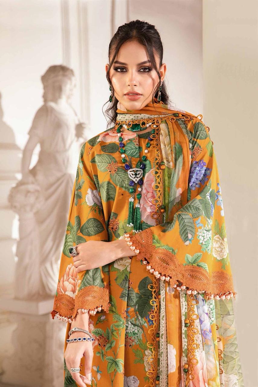 SAPPHIRE -3PC KARANDI  Bana Dori Printed  Shirt With Printed Duppta DF-KR-03