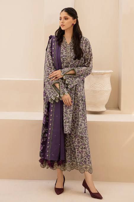 SAPPHIRE -3PC KARANDI  Bana Dori Printed  Shirt With Printed Duppta DF-KR-26
