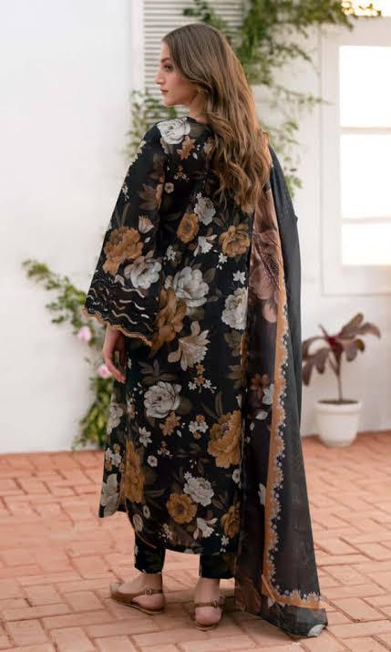SAPPHIRE -3PC KARANDI  Bana Dori Printed  Shirt With Printed Duppta DF-KR-22