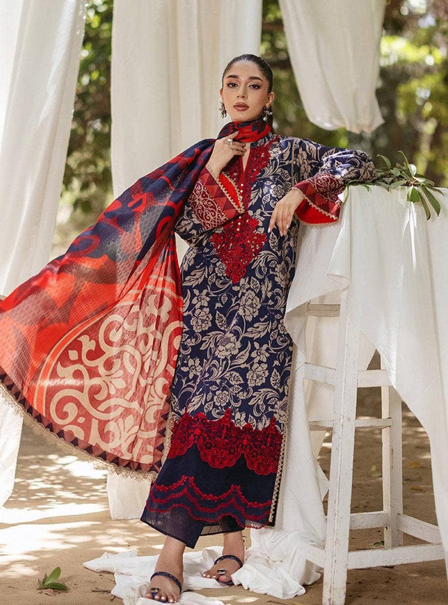 SAPPHIRE -3PC KARANDI  Bana Dori Printed  Shirt With Printed Duppta DF-KR-20