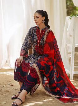 SAPPHIRE -3PC KARANDI  Bana Dori Printed  Shirt With Printed Duppta DF-KR-20