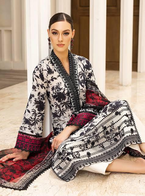 SAPPHIRE -3PC KARANDI  Bana Dori Printed  Shirt With Printed Duppta DF-KR-18