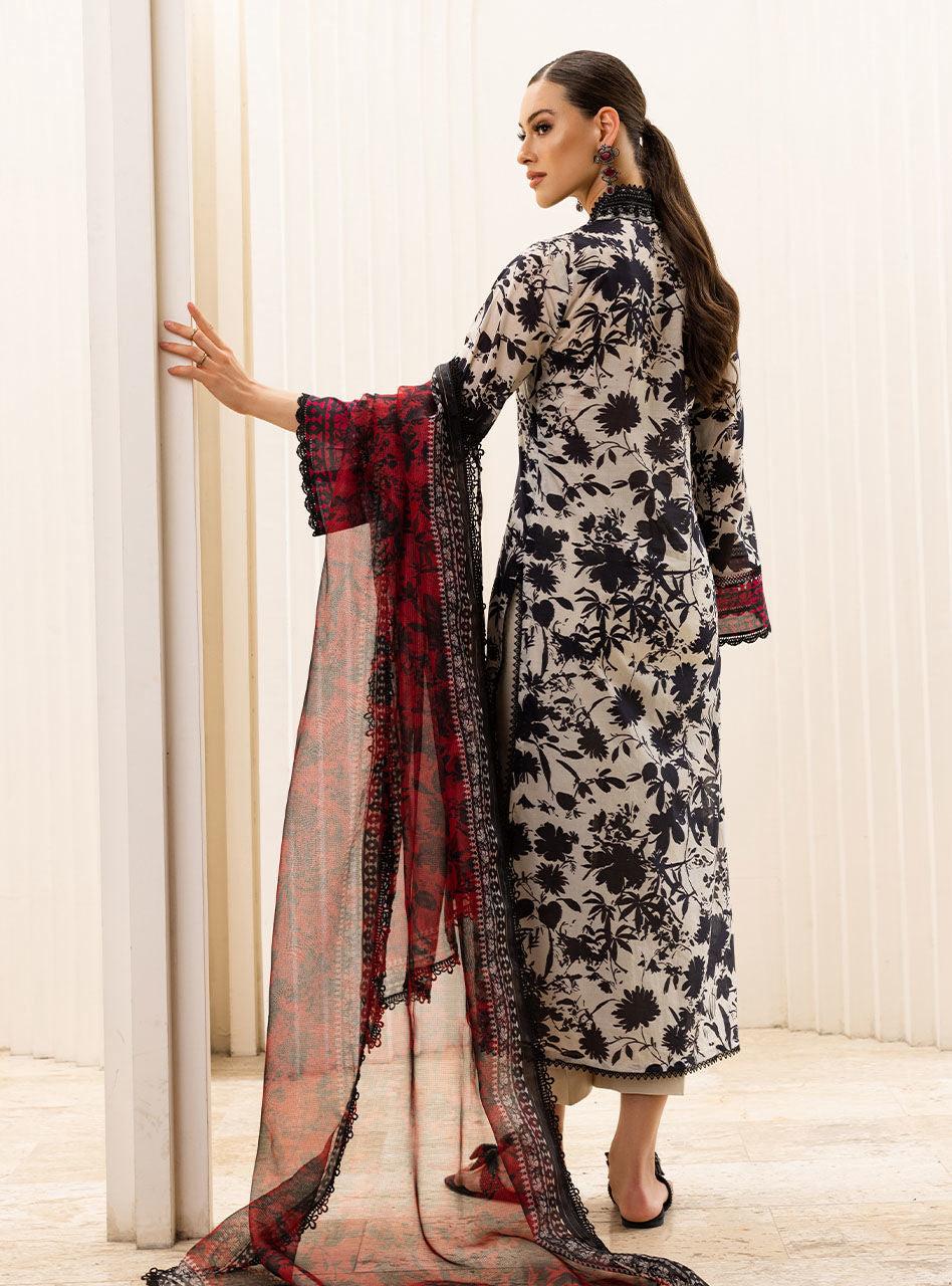 SAPPHIRE -3PC KARANDI  Bana Dori Printed  Shirt With Printed Duppta DF-KR-18