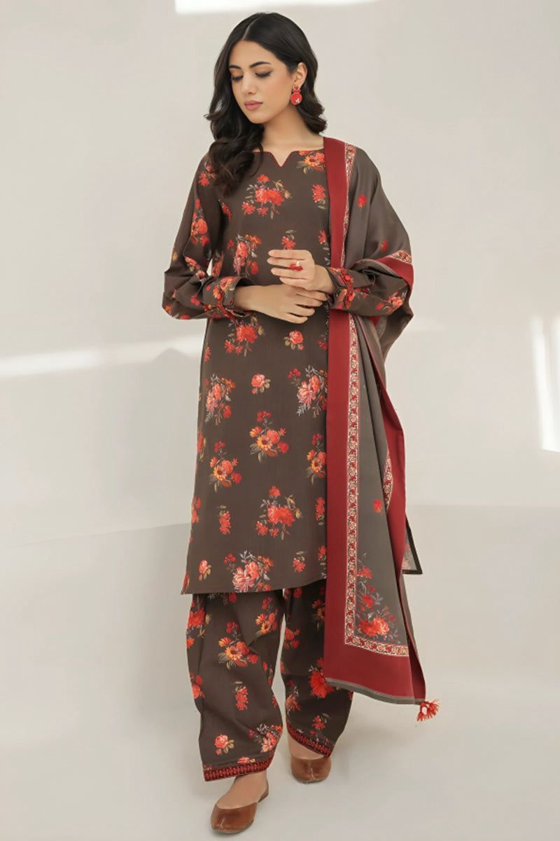 SAPPHIRE -3PC KARANDI  Bana Dori Printed  Shirt With Printed Duppta DF-KR-32