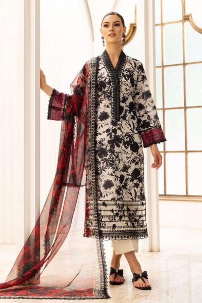 SAPPHIRE -3PC KARANDI  Bana Dori Printed  Shirt With Printed Duppta DF-KR-18