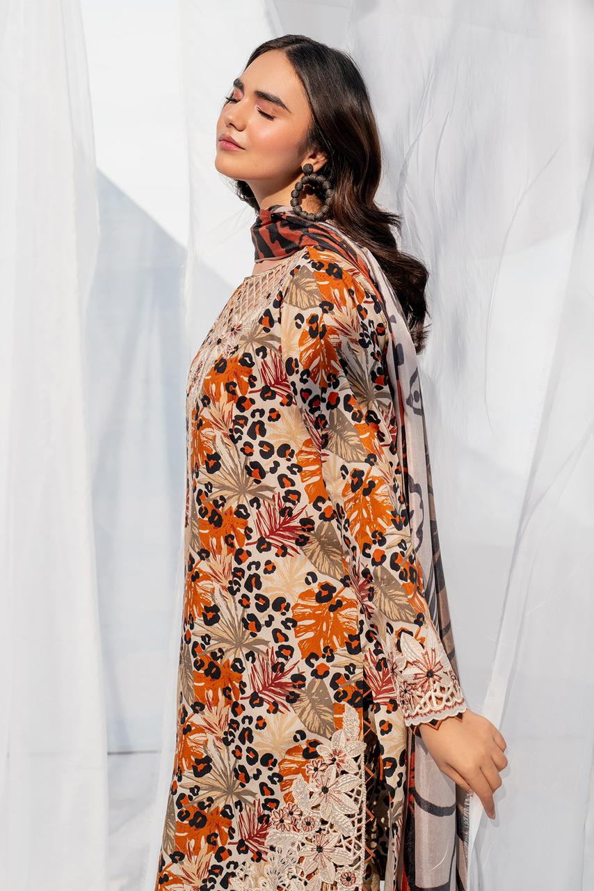 SAPPHIRE -3PC KARANDI  Bana Dori Printed  Shirt With Printed Duppta DF-KR-16