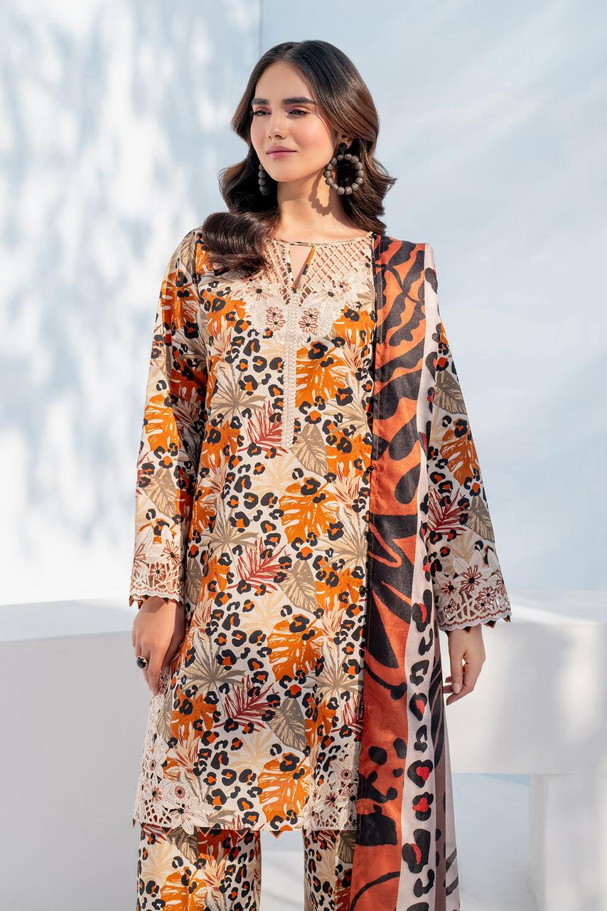 SAPPHIRE -3PC KARANDI  Bana Dori Printed  Shirt With Printed Duppta DF-KR-16