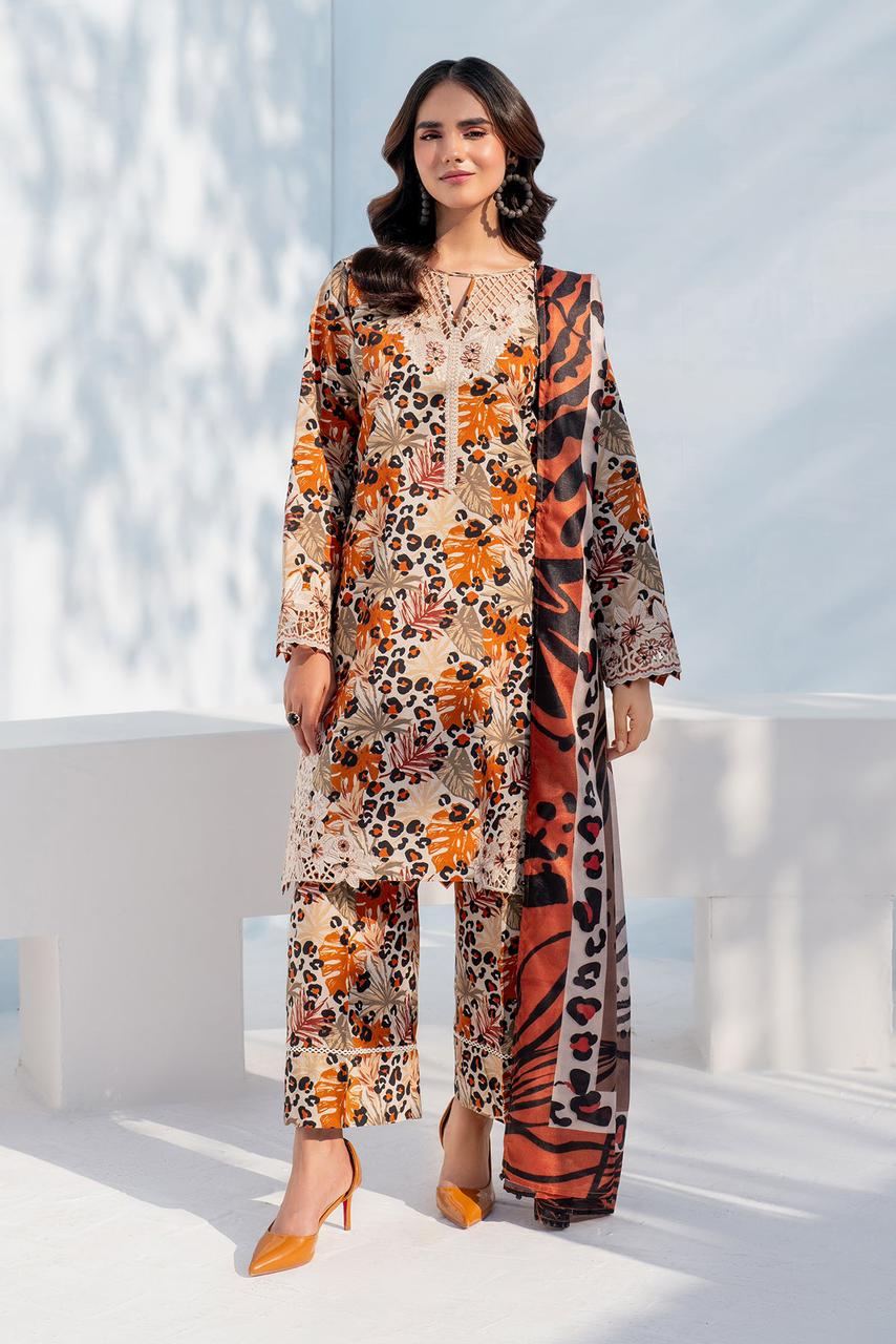 SAPPHIRE -3PC KARANDI  Bana Dori Printed  Shirt With Printed Duppta DF-KR-16