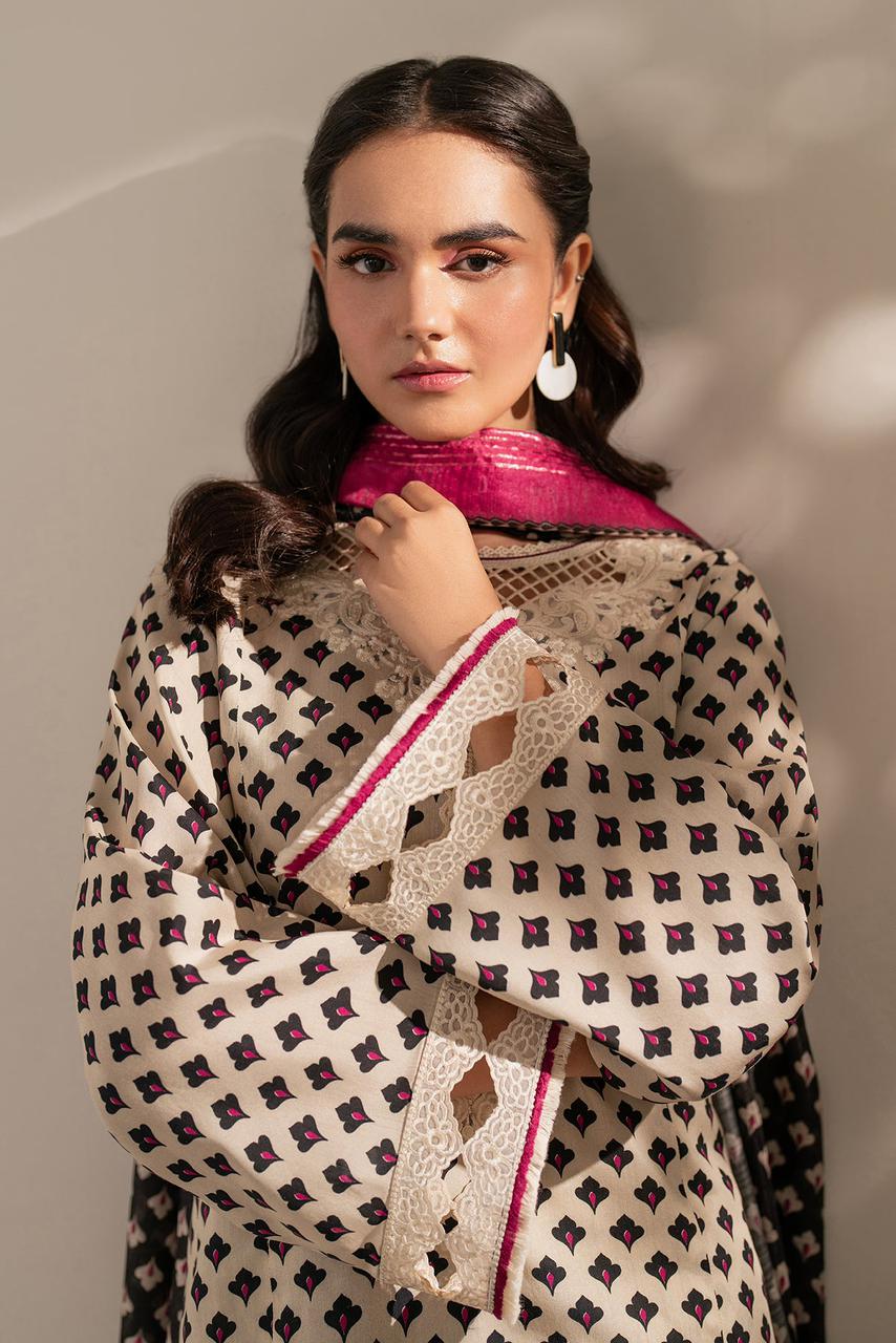 SAPPHIRE -3PC KARANDI  Bana Dori Printed  Shirt With Printed Duppta DF-KR-14