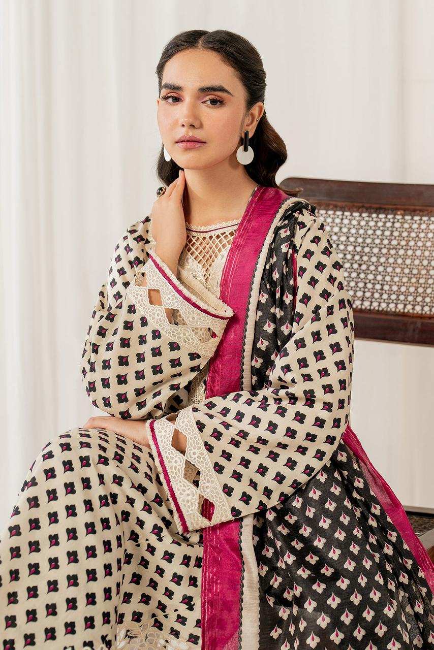 SAPPHIRE -3PC KARANDI  Bana Dori Printed  Shirt With Printed Duppta DF-KR-14