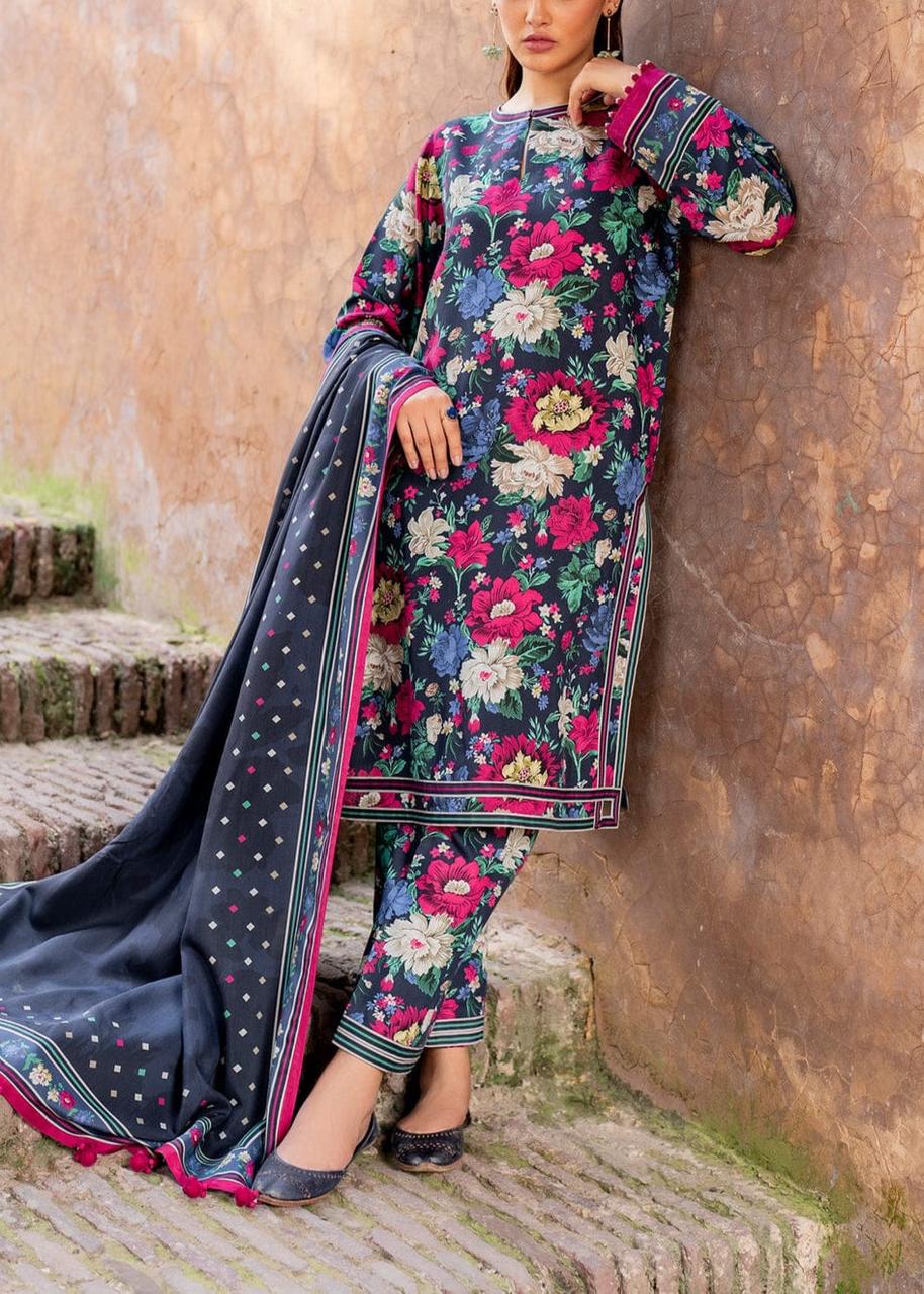 BAROQUE - 3PC Lawn Printed Shirt With Voile Printed Dupatta