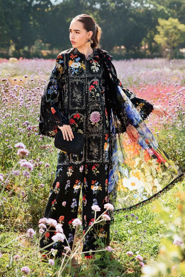 BAROQUE - 3PC Lawn Printed Shirt With Voile Printed Dupatta