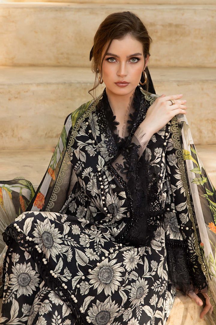 BAROQUE - 3PC Lawn Printed Shirt With Voile Printed Dupatta