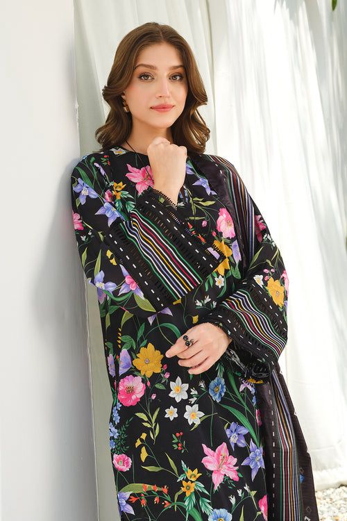 BAROQUE - 3PC Lawn Printed Shirt With Voile Printed Dupatta